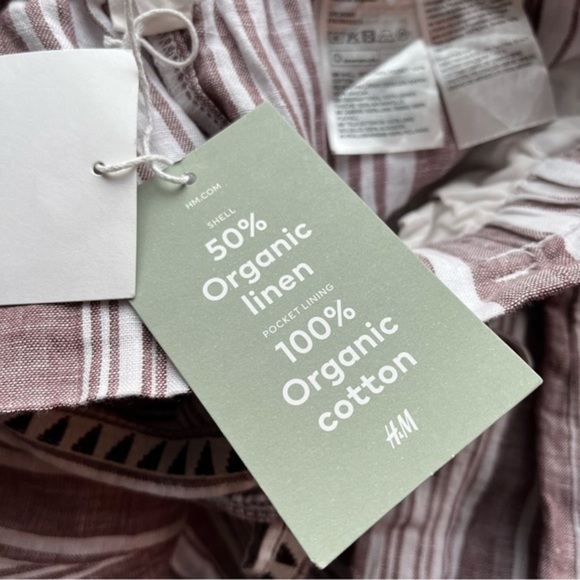 LemLem X H&M • NWT Burgundy Stripe Linen Pants - Picture 8 of 8